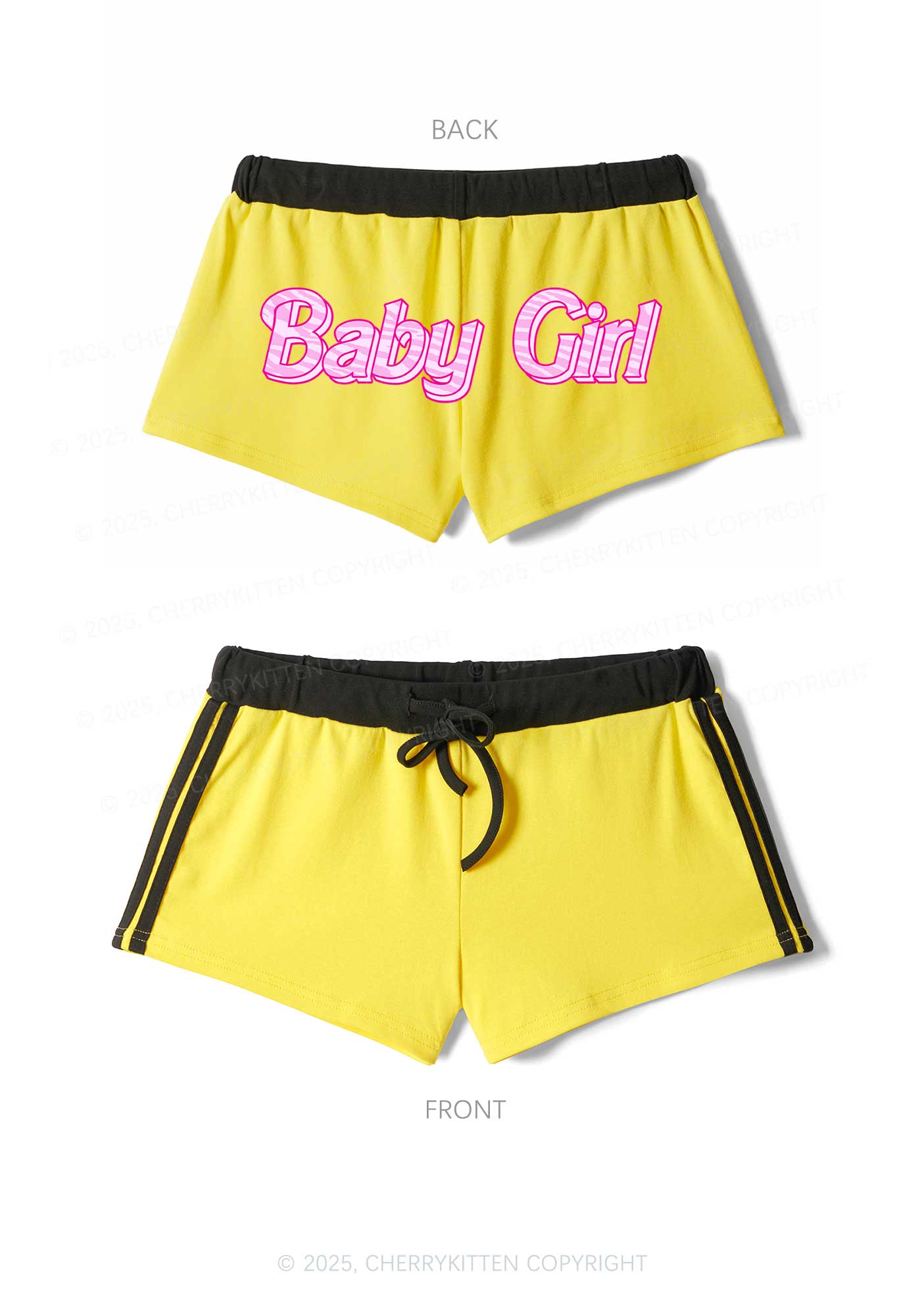 Baby Girl Y2K Drawstring Mini Shorts Cherrykitten