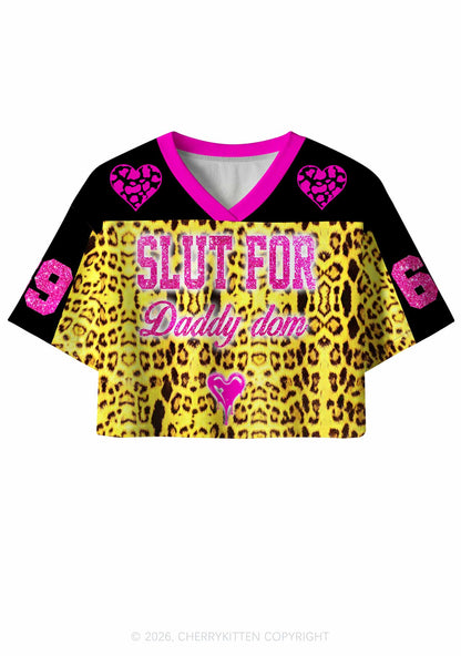 Slxt For Daddy Dom Leopard Y2K Crop Sport Jersey Shirts Cherrykitten