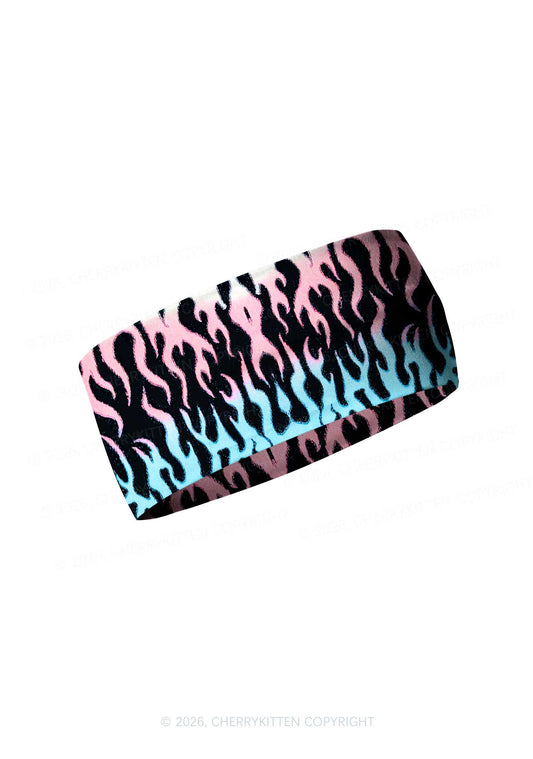 Trans Flame Pride Y2K Print Headband Cherrykitten