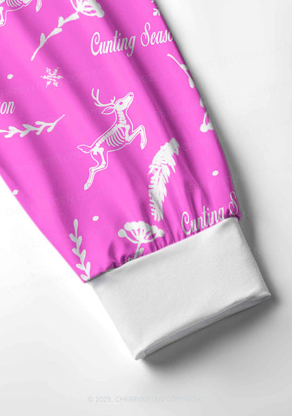 Christmas Cunting Season Y2K Print Long Sleeve Pajama Set Cherrykitten