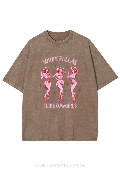 Soppy Fellas I Like Cowgirls Y2K Shirts Washed Tee Cherrykitten