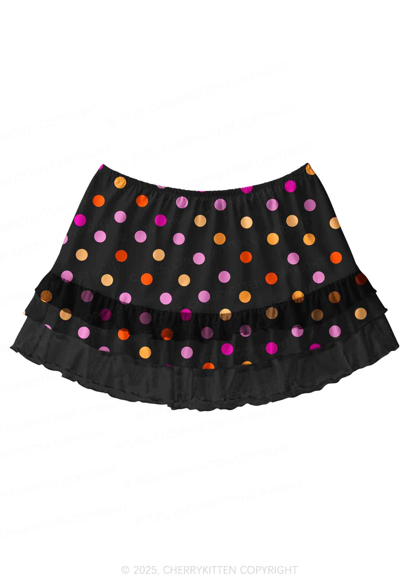 Lesbian Dots Pride Y2K Print Mini Layered Skirt Cherrykitten