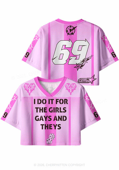 I Do It For The Girls Pride Y2K Crop Sport Jersey Shirts Cherrykitten