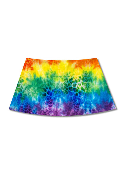 Rainbow Leopard Tie Dye Pride Y2K Print Mini Skirt Cherrykitten