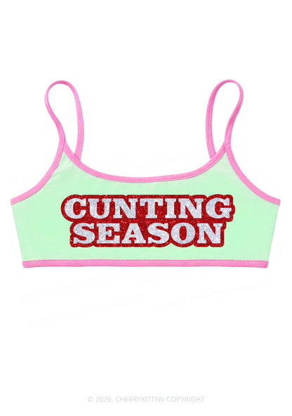 Glitter Cxxting Season Y2K Super Crop Cami Cherrykitten