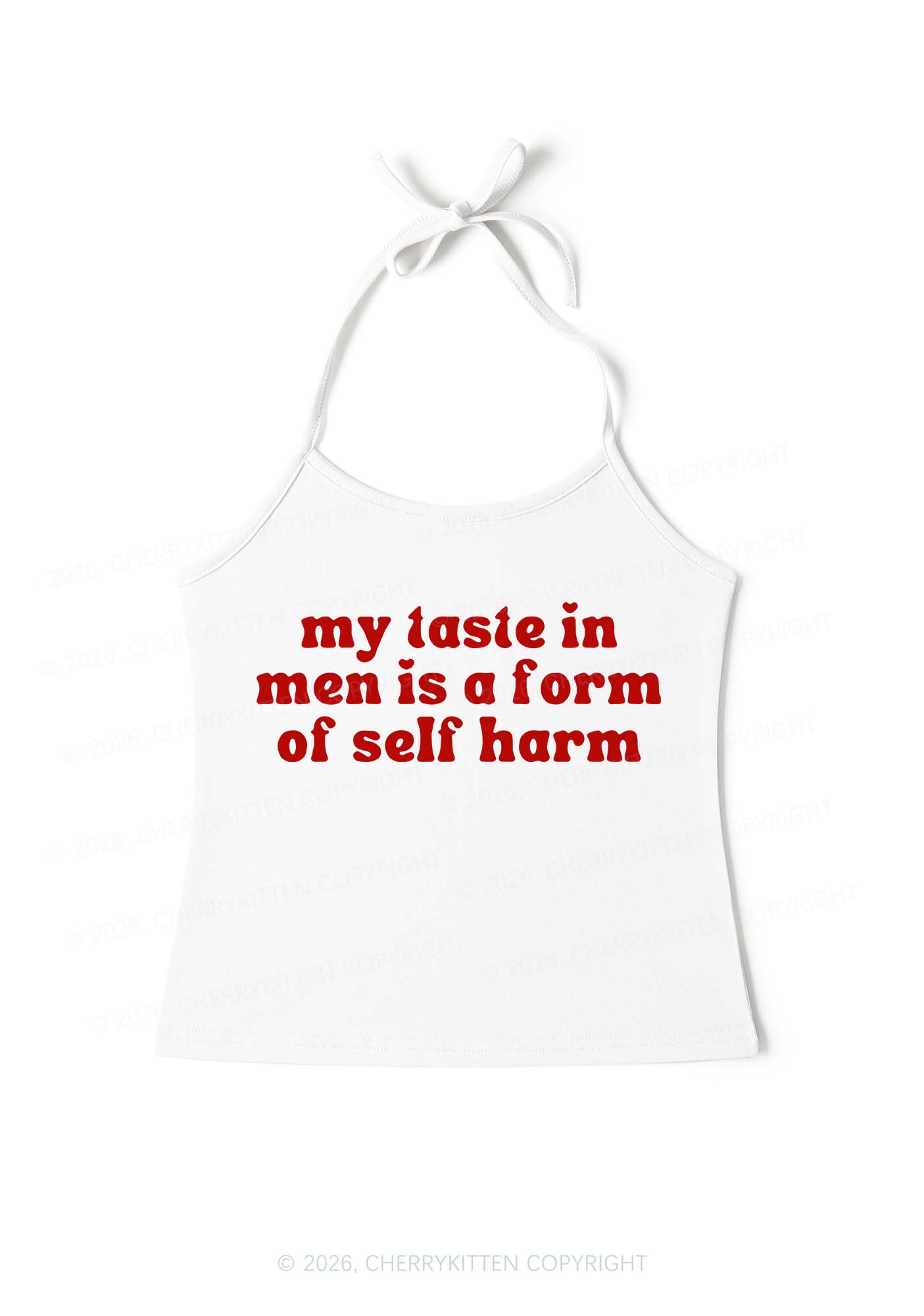 My Taste In Men Y2K Halter Neck Cami Cherrykitten