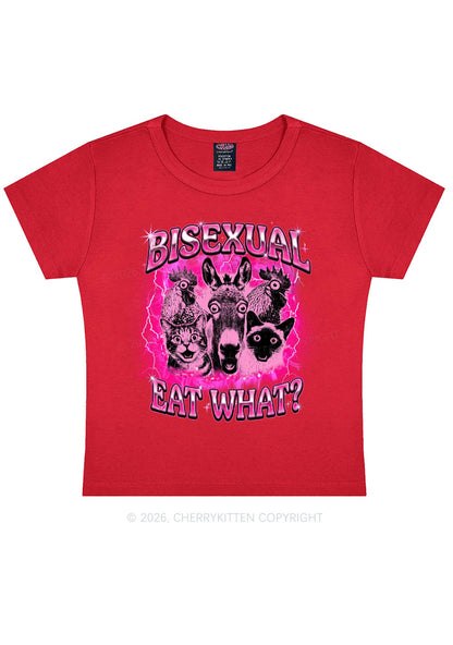 Bisexual Eat What Pride Y2K Baby Tee Cherrykitten