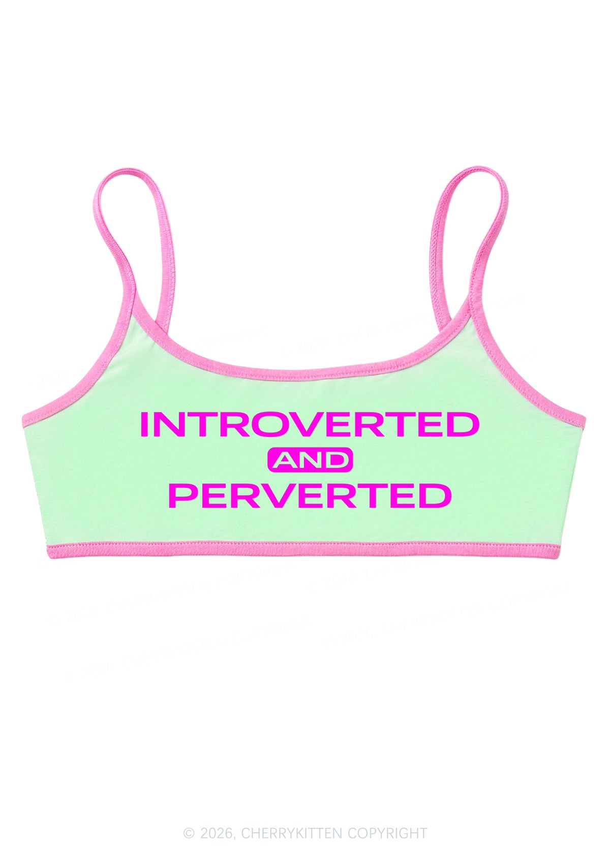 Introverted And Perverted Y2K Super Crop Cami Cherrykitten