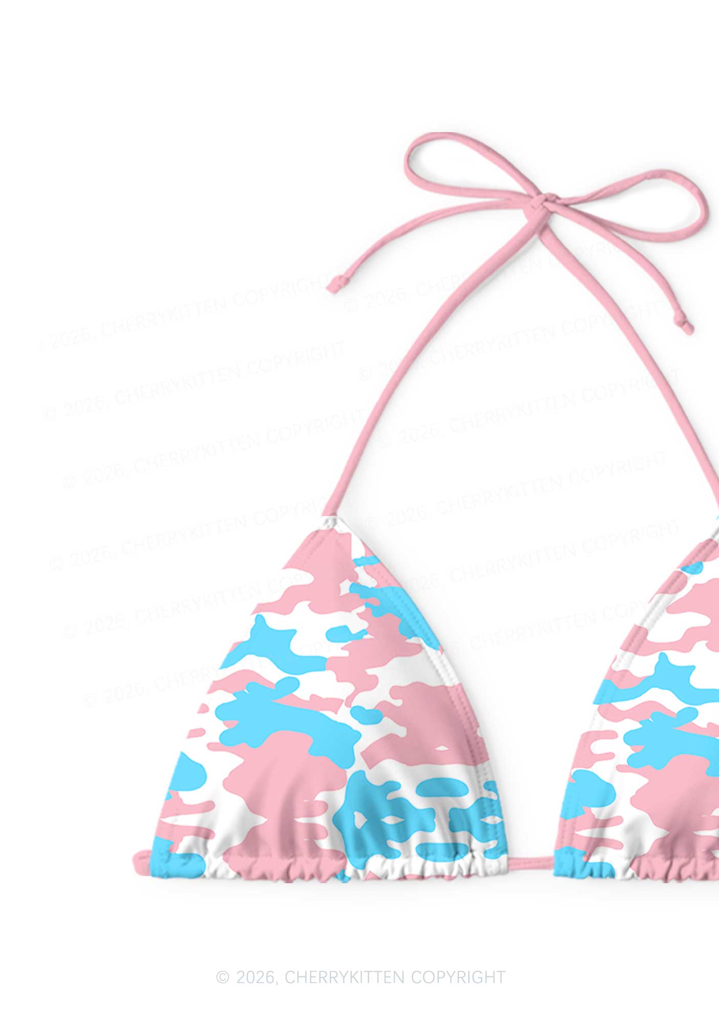 Trans Camouflage Pride Y2K Print Bikini Set Cherrykitten