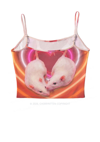 Lesbian Heart Rats Pride Y2K Mesh Cami Tank Cherrykitten