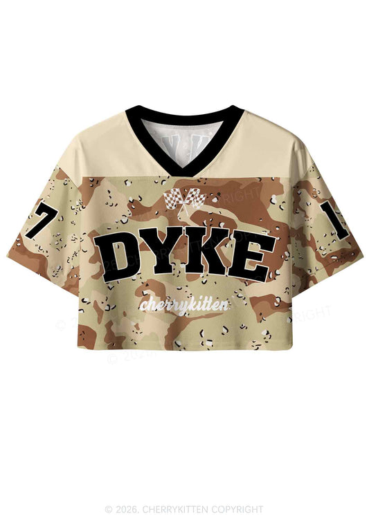 Dyke Camouflage Pride Y2K Crop Sport Jersey Shirts Cherrykitten