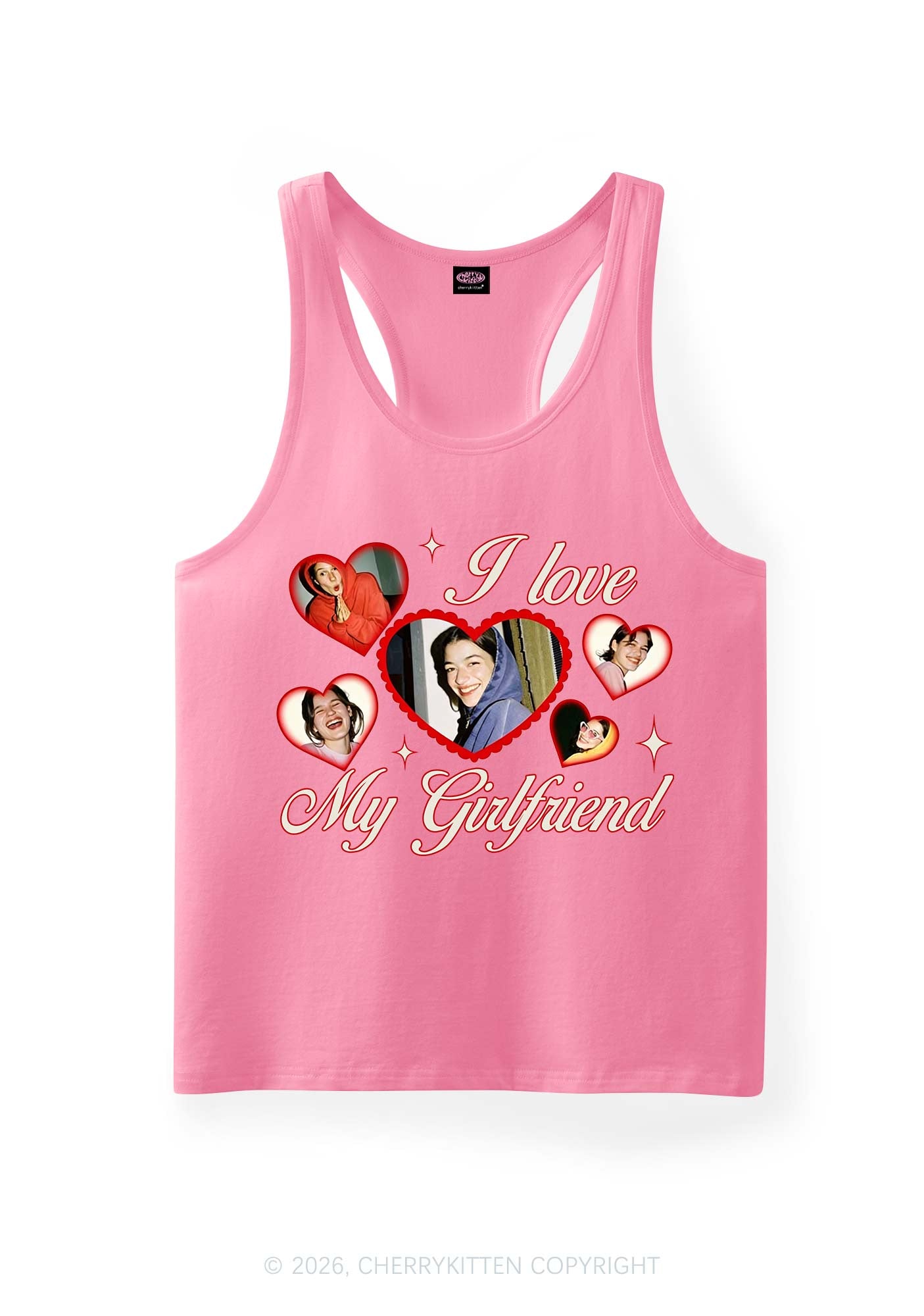 Custom Boyfriend Photos Y2K Men Racerback Tank Top Cherrykitten