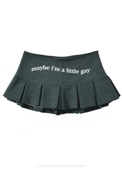 Maybe Im A Little Gay Pride Y2K Mini Pleated Skirts Cherrykitten