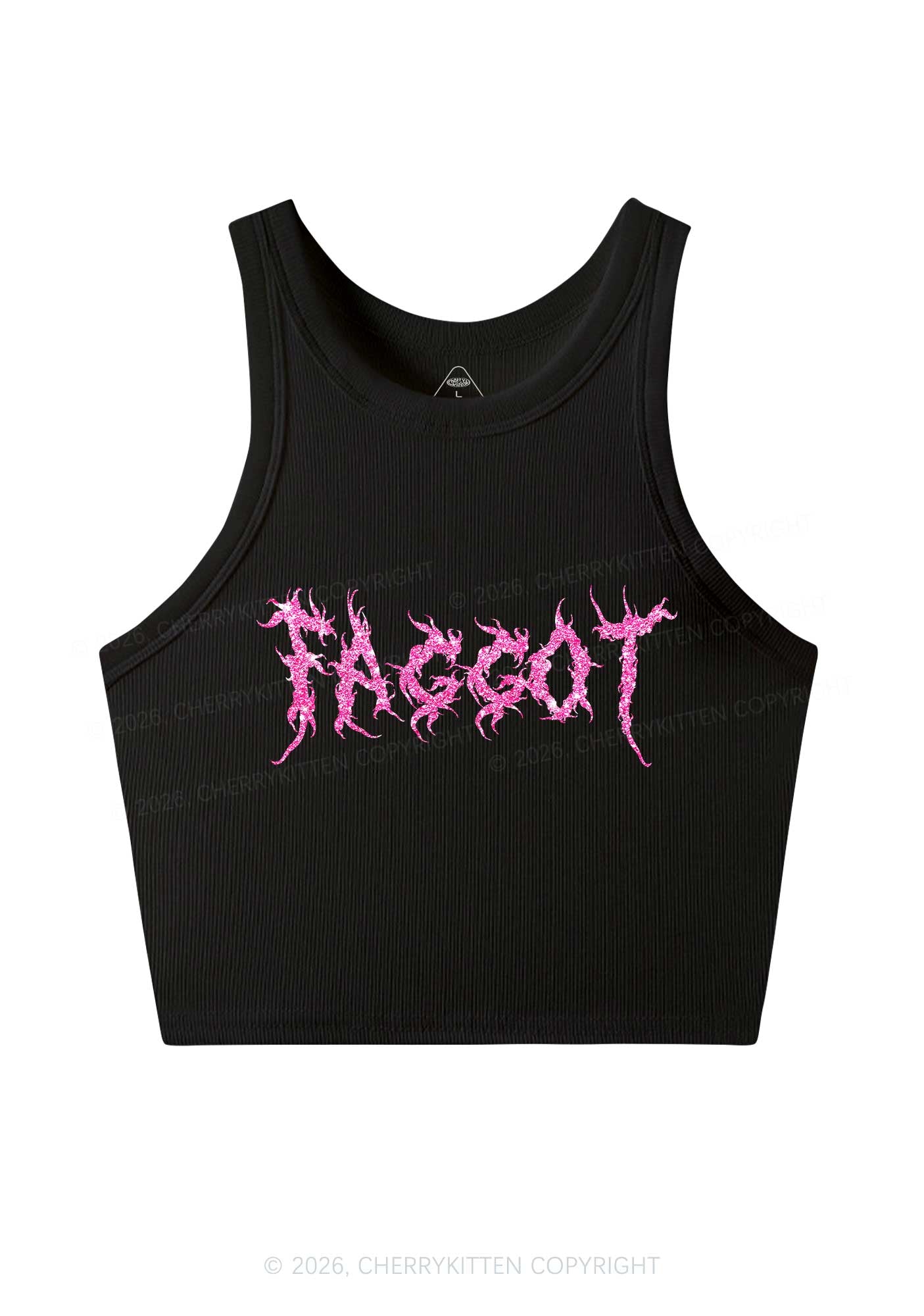 Glitter Punk Faggot Pride Y2K Crop Tank Top Cherrykitten