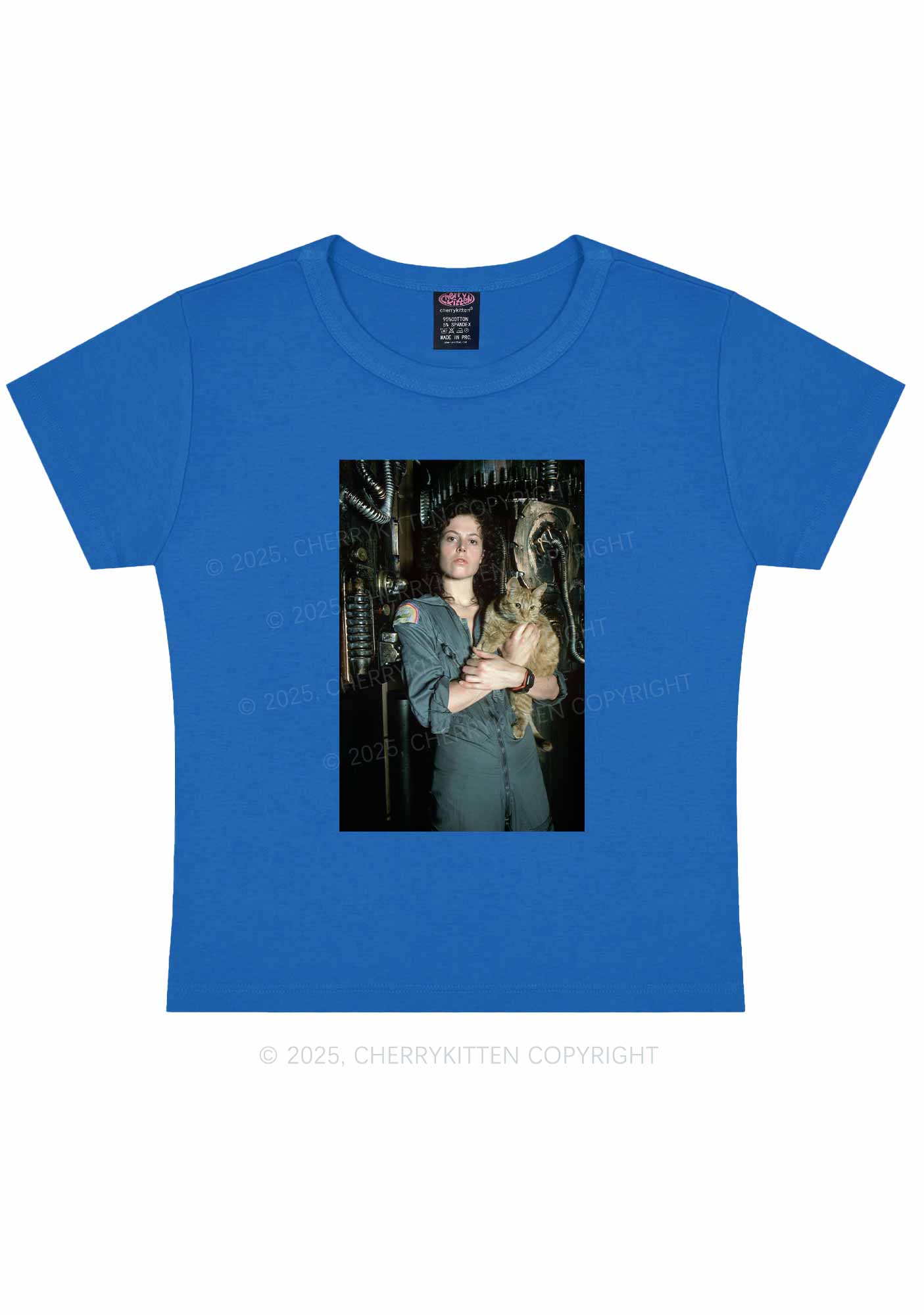 Halloween Space Lady Cat Y2K Baby Tee Cherrykitten