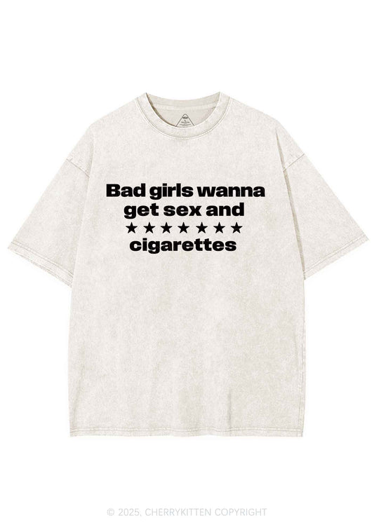 Wanna Sxx Cigarettes Y2K Shirts Washed Tee Cherrykitten