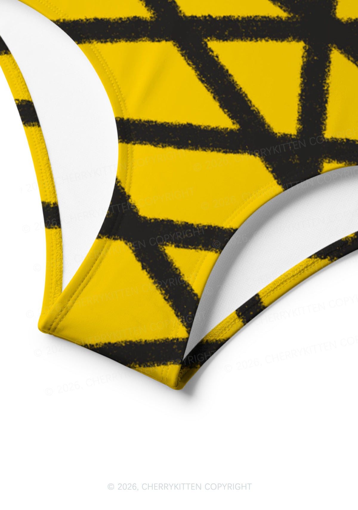 Halloween Yellow Strap Y2K Print Bikini Set Cherrykitten