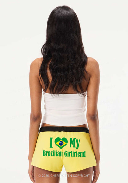 Custom Country Valentine's Day Y2K Drawstring Mini Shorts Cherrykitten