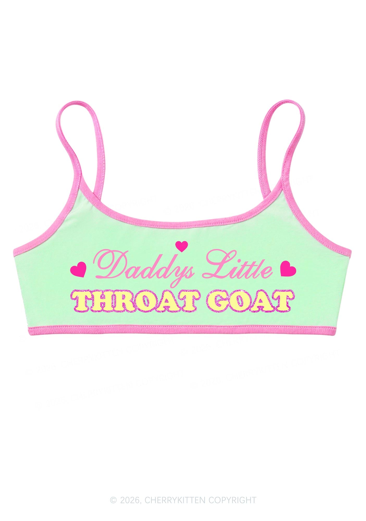 Daddys Little Throat Goat Y2K Super Crop Cami Cherrykitten