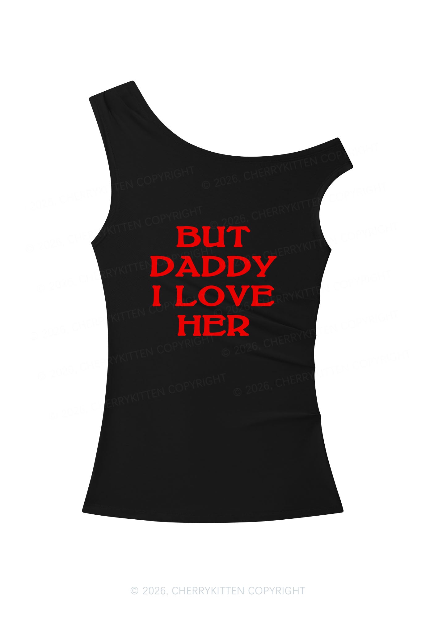 But Daddy I Love Her Pride Y2K Off Shoulder Tank Top Cherrykitten