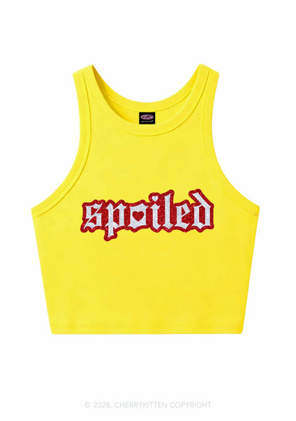 Glitter Stroke Spoiled Y2K Crop Tank Top Cherrykitten
