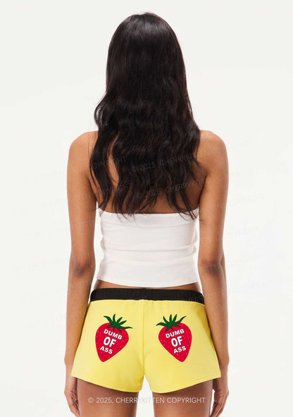 Dumb Of Axx Y2K Drawstring Mini Shorts Cherrykitten