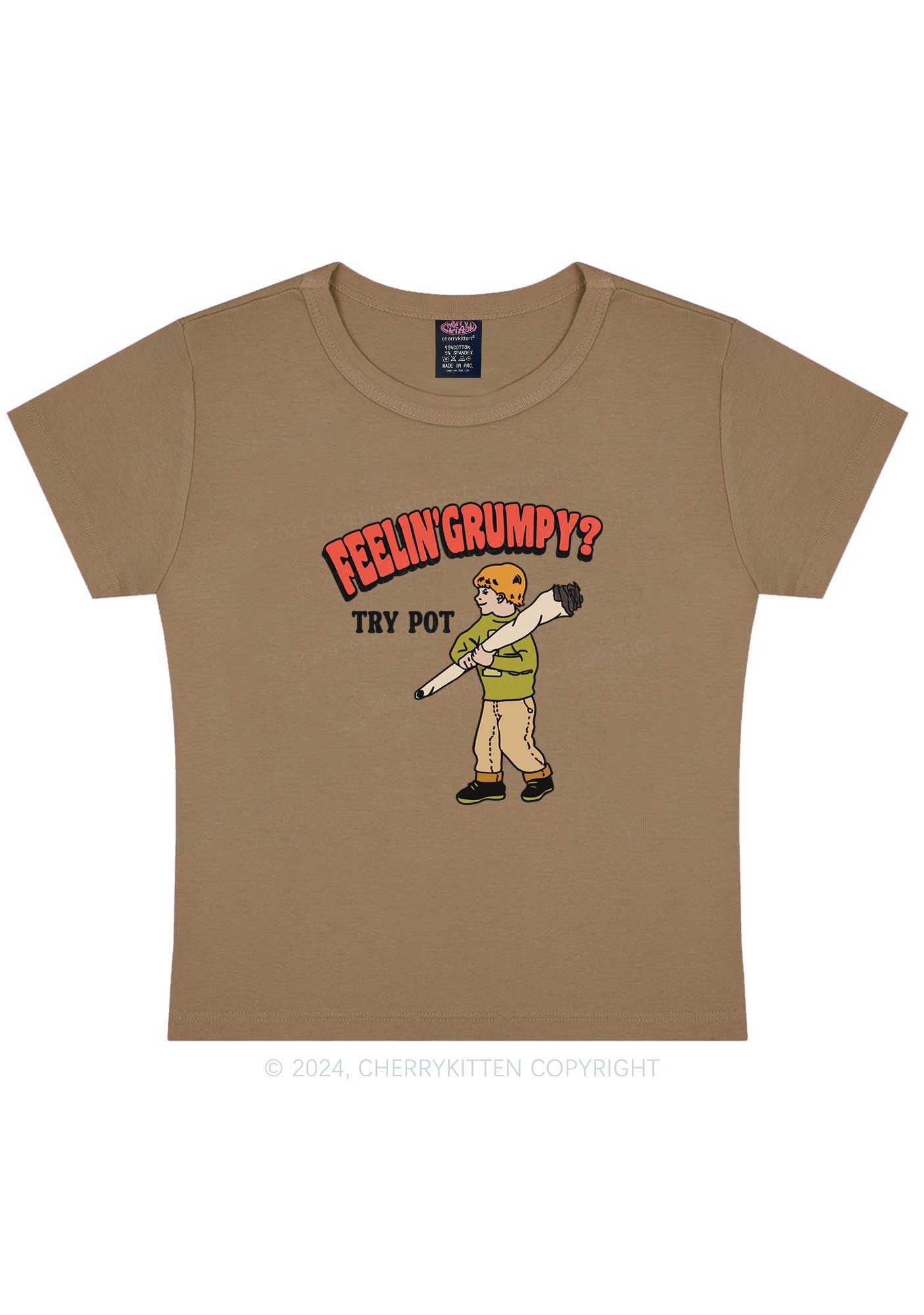 Feelin' Grumpy Y2K Baby Tee Cherrykitten