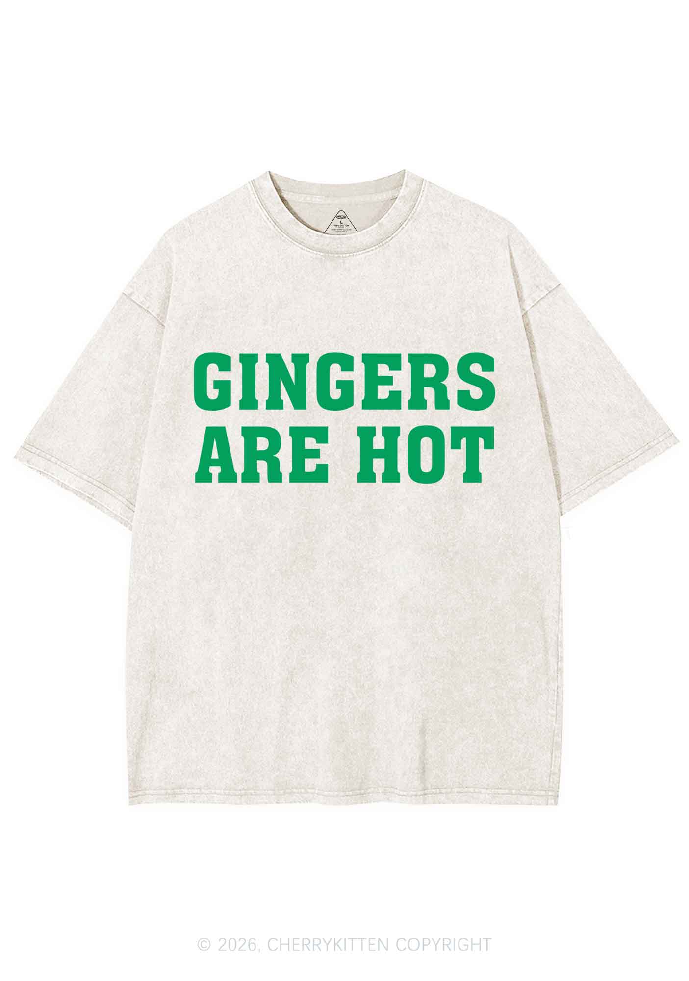 Gingers Are Hot St Patricks Y2K Shirts Washed Tee Cherrykitten