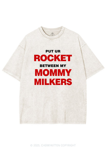 Rocket Mommy Milkers Y2K Shirts Washed Tee Cherrykitten