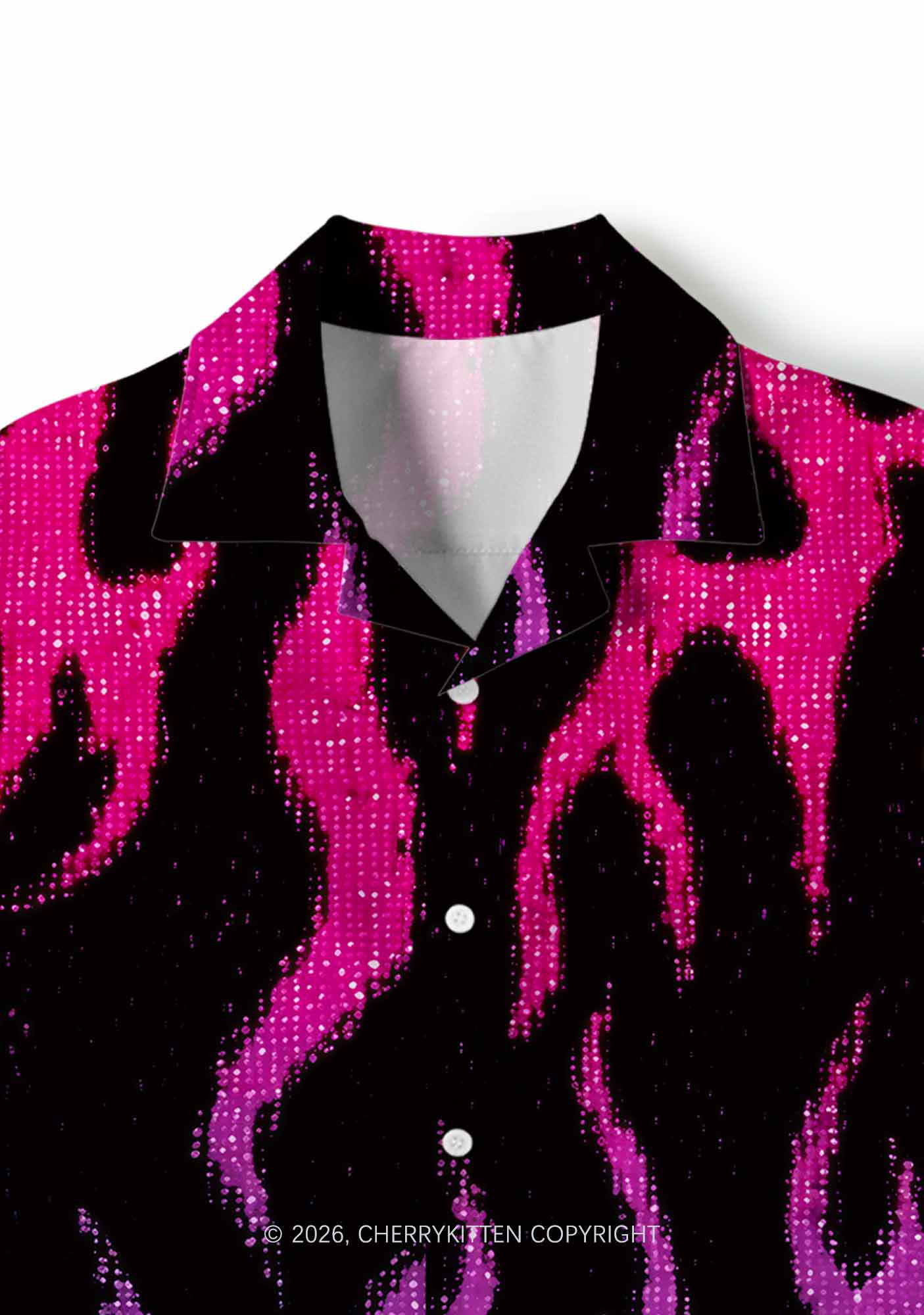 Bisexual Flame Pride Y2K Print Hawaiian Shirt Cherrykitten
