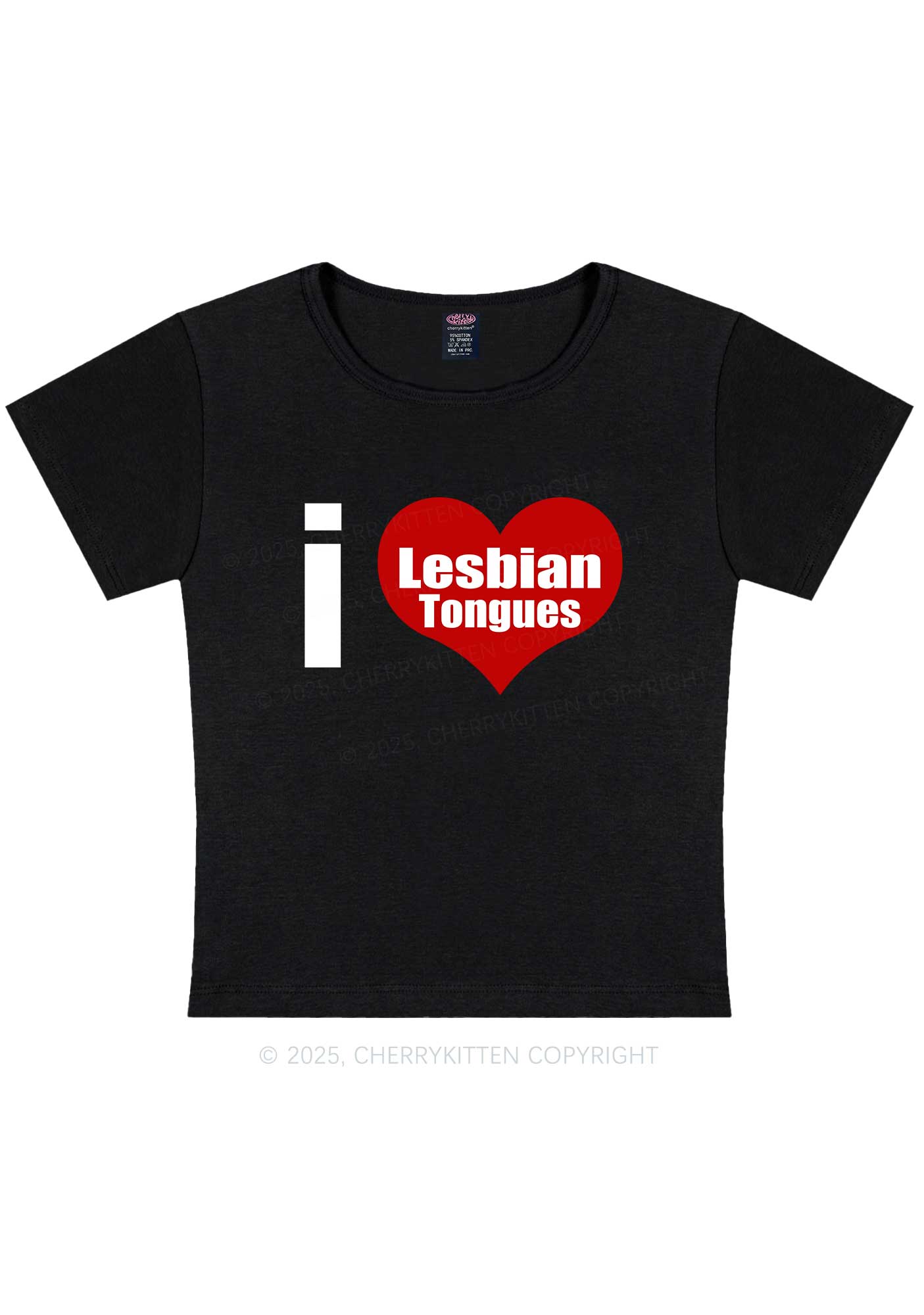 I Love Lesbian Tongues Y2K Baby Tee Cherrykitten