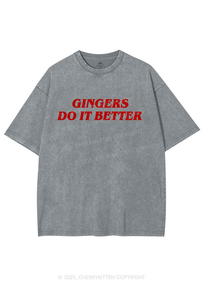 Gingers Do It Better Y2K Shirts Washed Tee Cherrykitten
