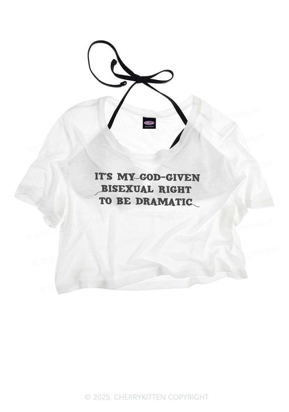 God Given Bisexual Right Pride Y2K Sheer Crop Tee Cherrykitten
