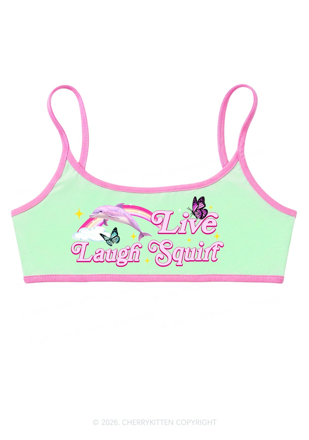 Live Laugh Squirt Y2K Super Crop Cami Cherrykitten