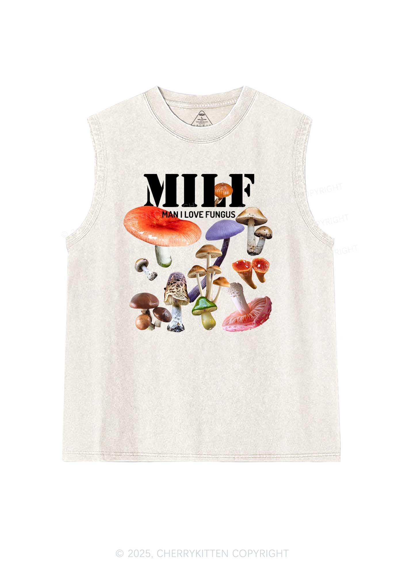 Man I Love Fungus Y2K Washed Muscle Tank Cherrykitten