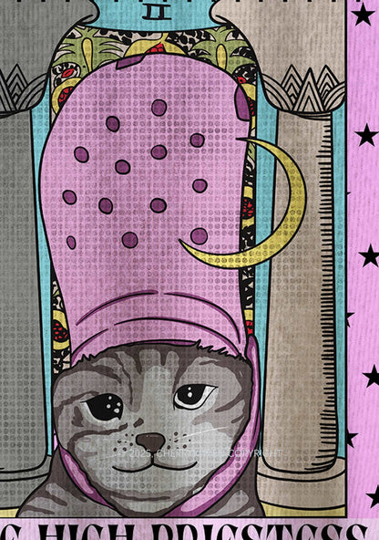 High Priestess Cat Y2K Christmas Knit Sweatshirt Cherrykitten