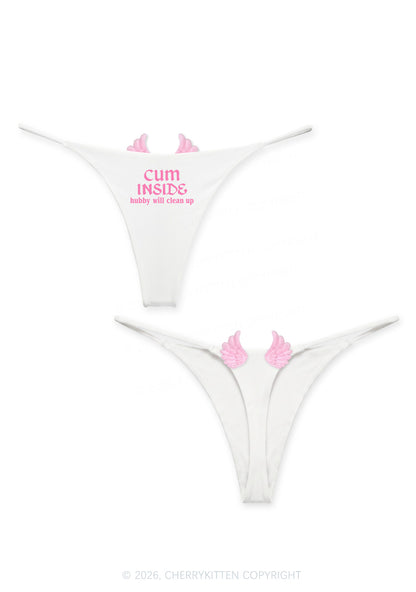 Cxm Inside Y2K Goth Angel Wings Bikini String Thong Cherrykitten
