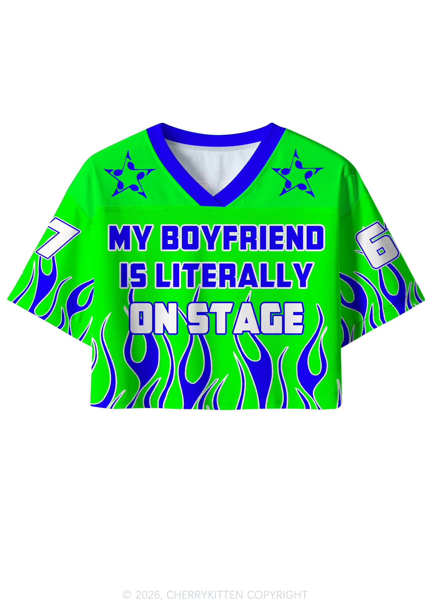 My BF Is Literally On Stage Y2K Crop Sport Jersey Shirts Cherrykitten