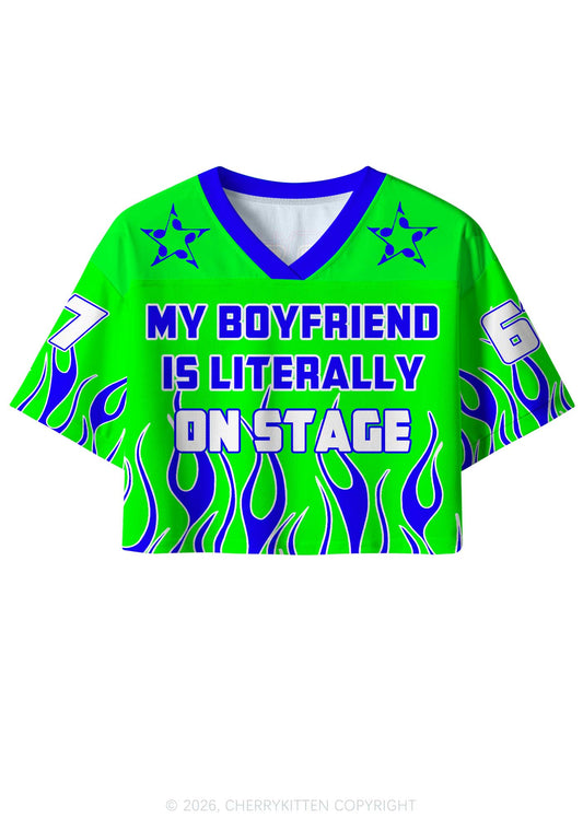 My BF Is Literally On Stage Y2K Crop Sport Jersey Shirts Cherrykitten