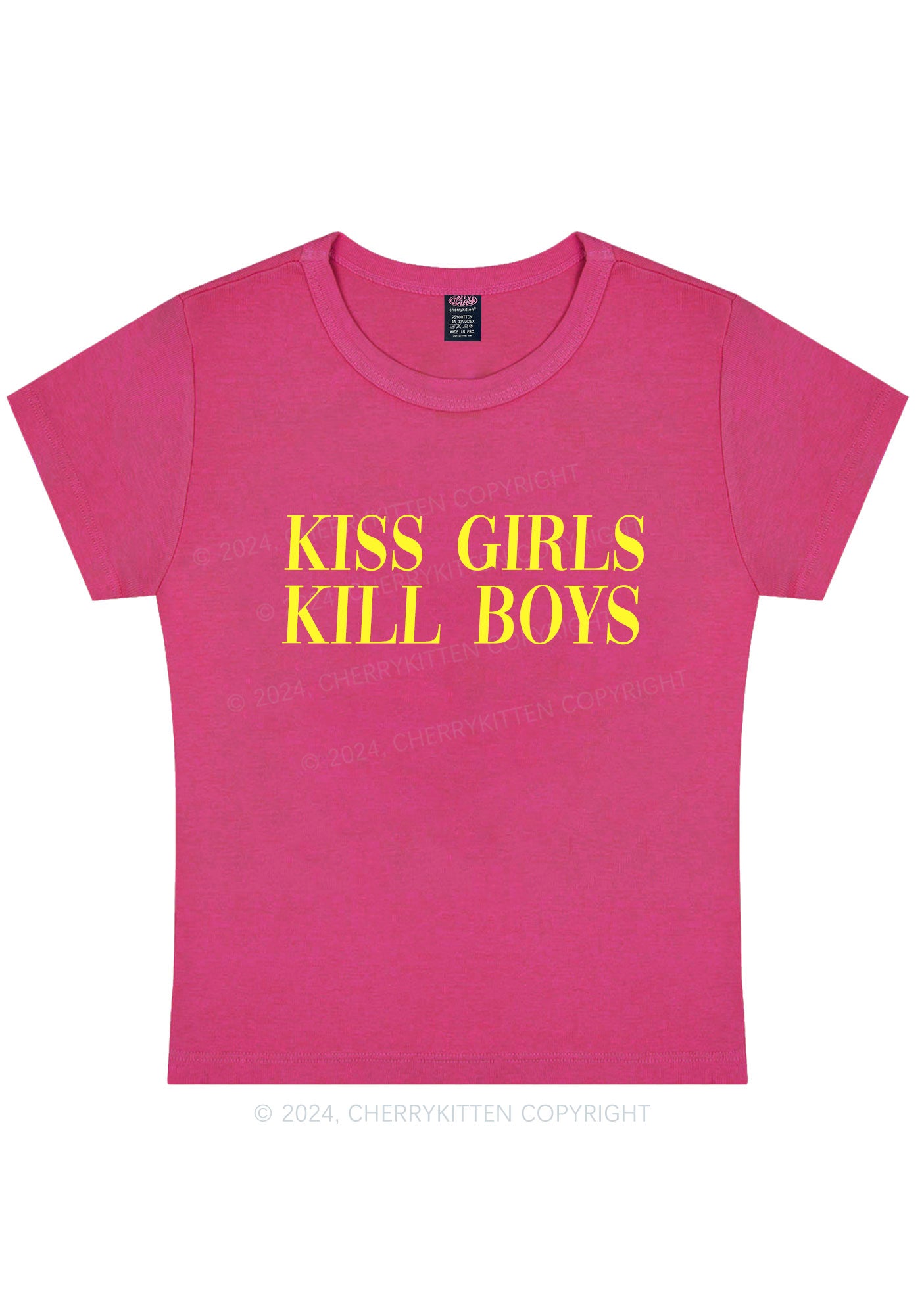 Kiss Girls Y2K Baby Tee Cherrykitten