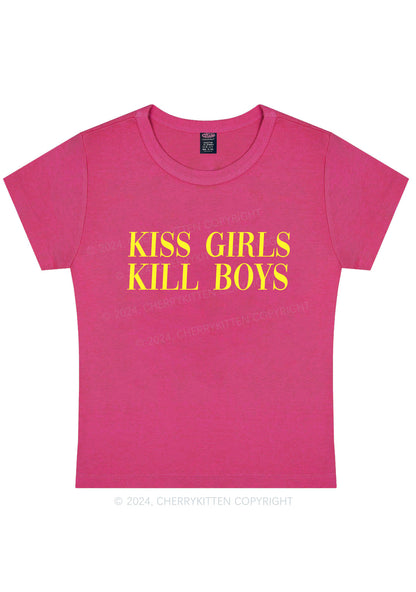 Kiss Girls Y2K Baby Tee Cherrykitten