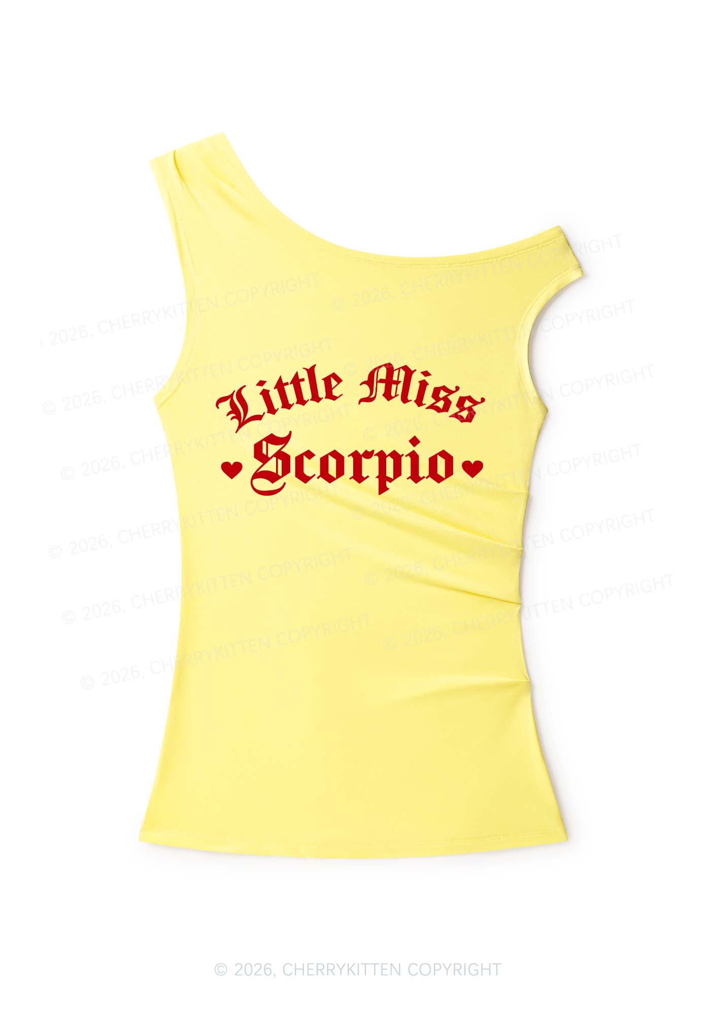 Custom Zodiac Little Miss Y2K Off Shoulder Tank Top Cherrykitten