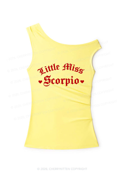 Custom Zodiac Little Miss Y2K Off Shoulder Tank Top Cherrykitten