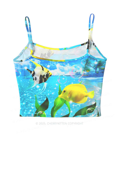 Tropical Fish Y2K Mesh Cami Tank Cherrykitten