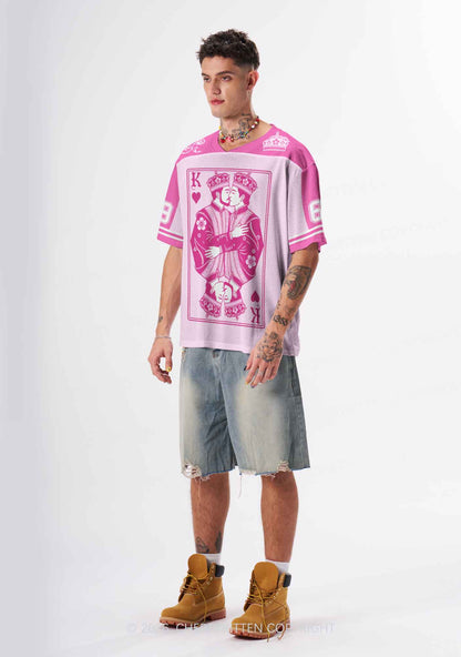 Pink Floral Two Kings Pride Y2K Sport Jersey Shirts Cherrykitten