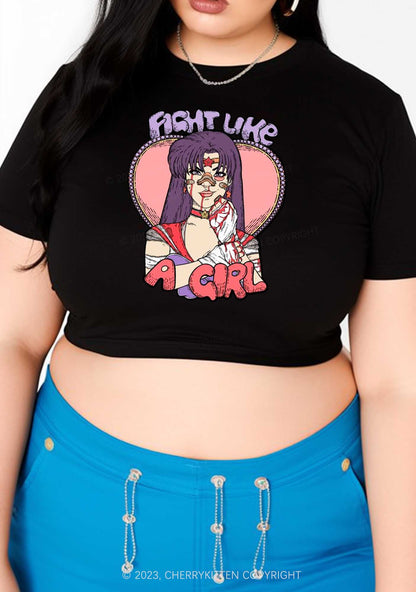 Purple Hair Girl Halloween Y2K Baby Tee Cherrykitten