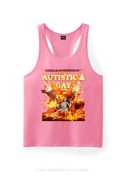 Autistic Gay Skeleton Pride Y2K Men Racerback Tank Top Cherrykitten