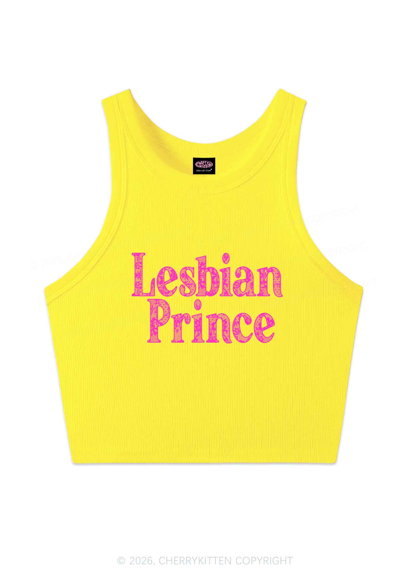 Lesbian Prince Pride Y2K Crop Tank Top Cherrykitten