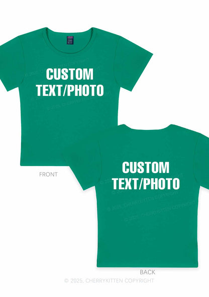 Custom Text Two Sides Y2K Baby Tee Cherrykitten
