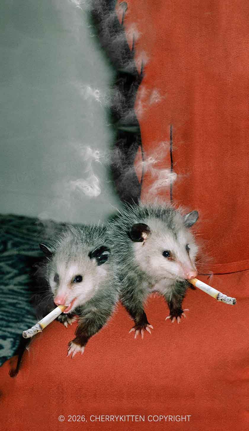 Smoking Badass Possum Y2K Phone Case Cherrykitten